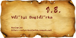 Vályi Boglárka névjegykártya